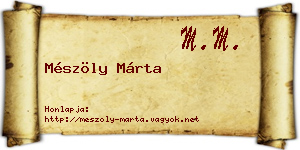 Mészöly Márta névjegykártya