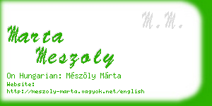 marta meszoly business card